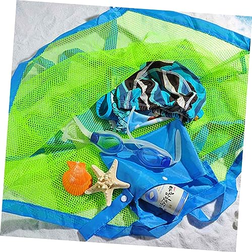 2Pcs Outdoor Mesh Tote Bag for Sand Durable Beach Storage Container with Heavy Duty Handles Easy Drainage for Water and Sand for Beach Fun2