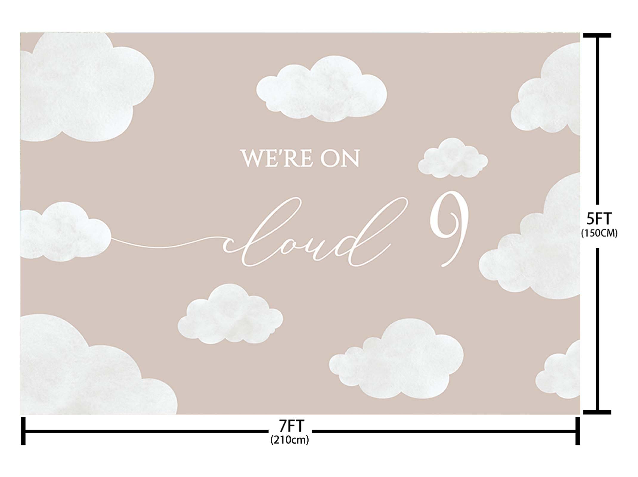 Baby-Party Hintergrund „Weiße Wolken“ – 2,1 X 1,5 M, Faltbar & Wiederverwendbar | Für Fotoshootings & Dekoration