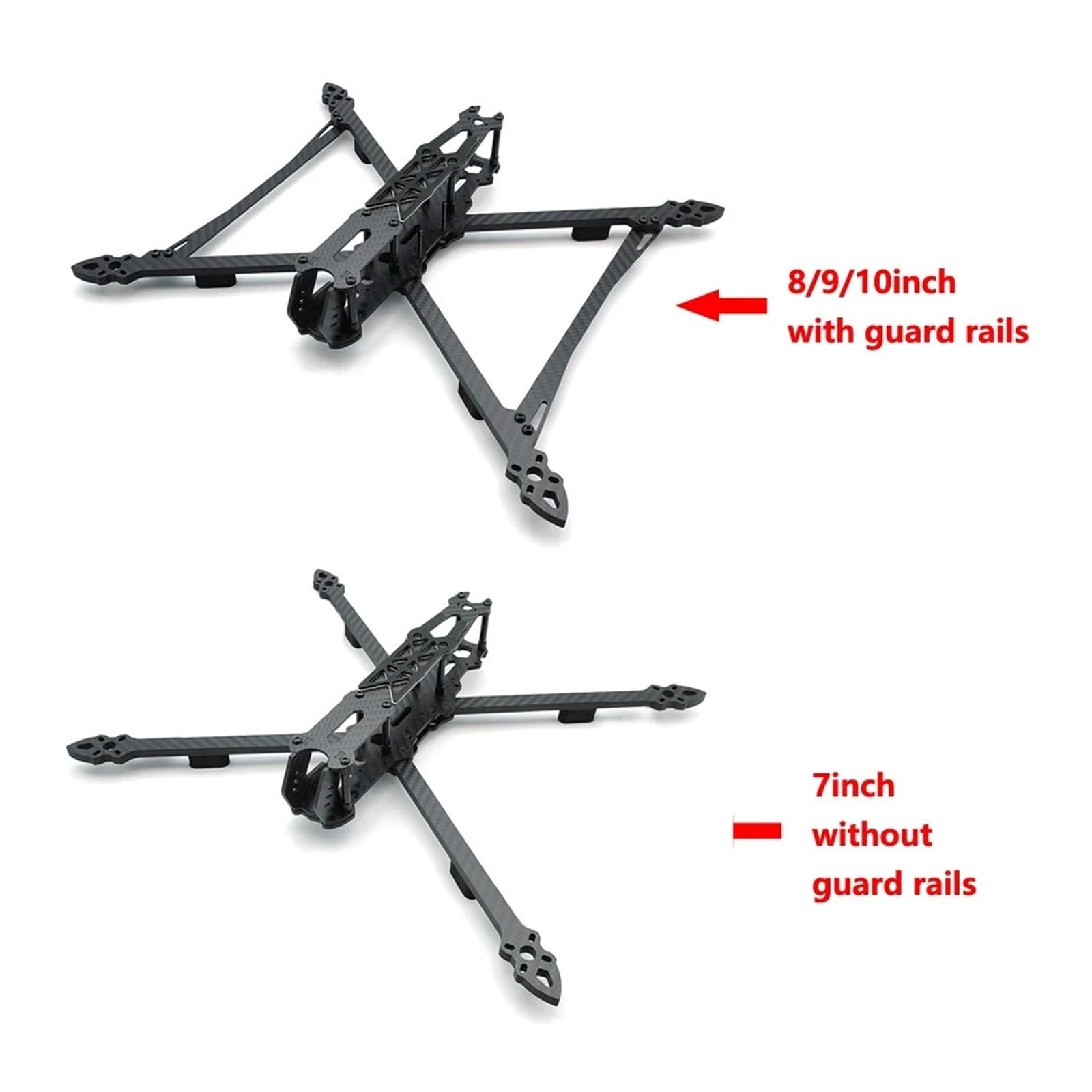 FPV Racing Drone Telaio 7 Pollici/8 Pollici/9 Pollici/10 Pollici Quadcopter Freestyle Kit Di Montaggio Fai Da Te Parti(V2 7inch)