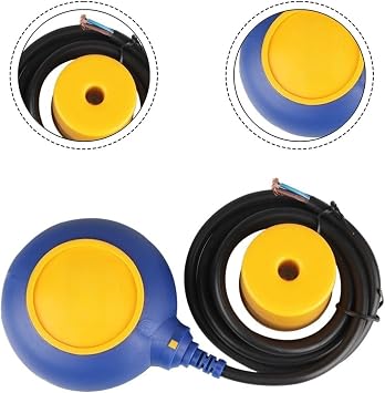 PP Cable Float Level Switch 0-30m Range 1000mA Output 80C for Water Tank Control Building Alarm Blue Yellow