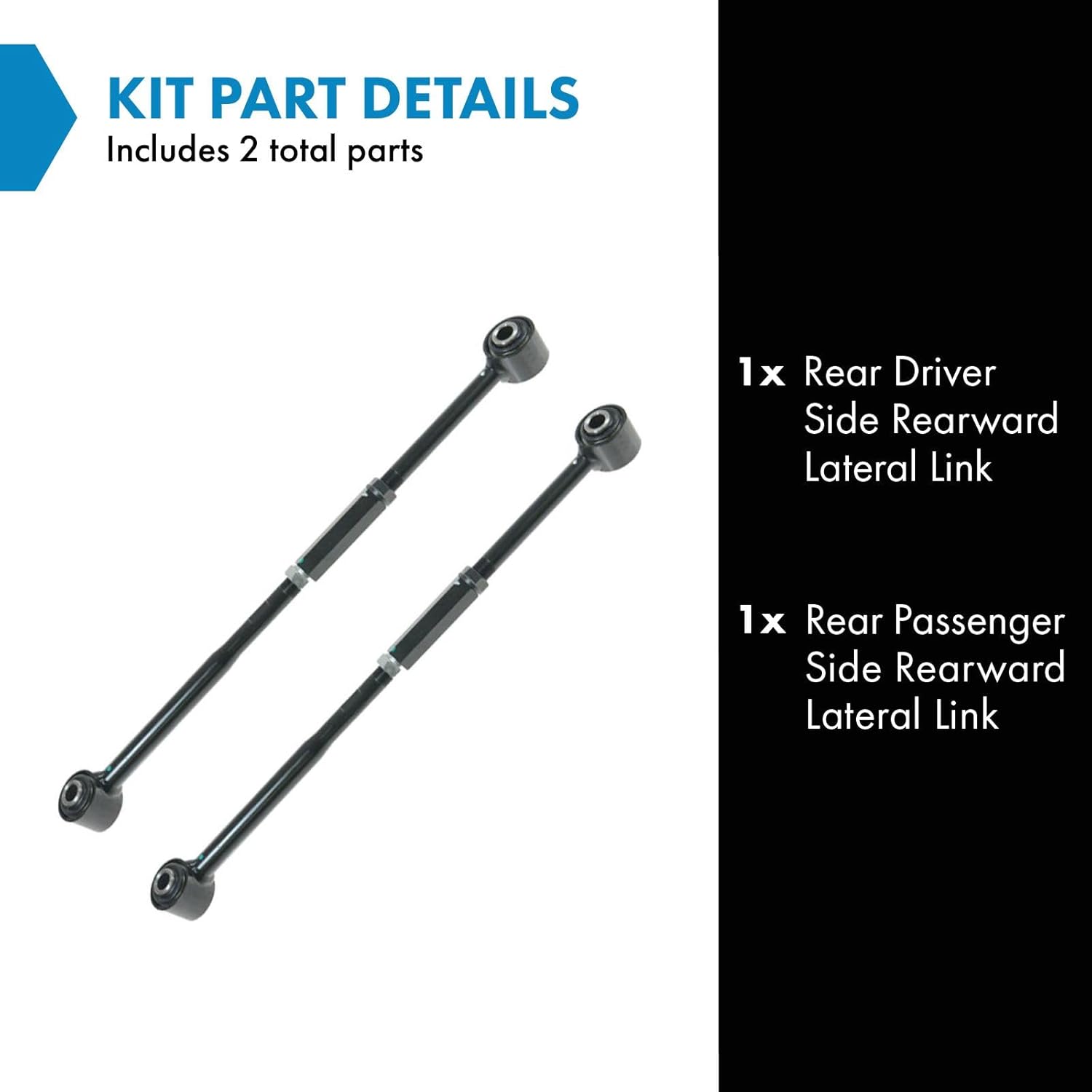 TRQ Rear Adjustable Track Bar Lateral Link Pair Set for Toyota Avalon Camry