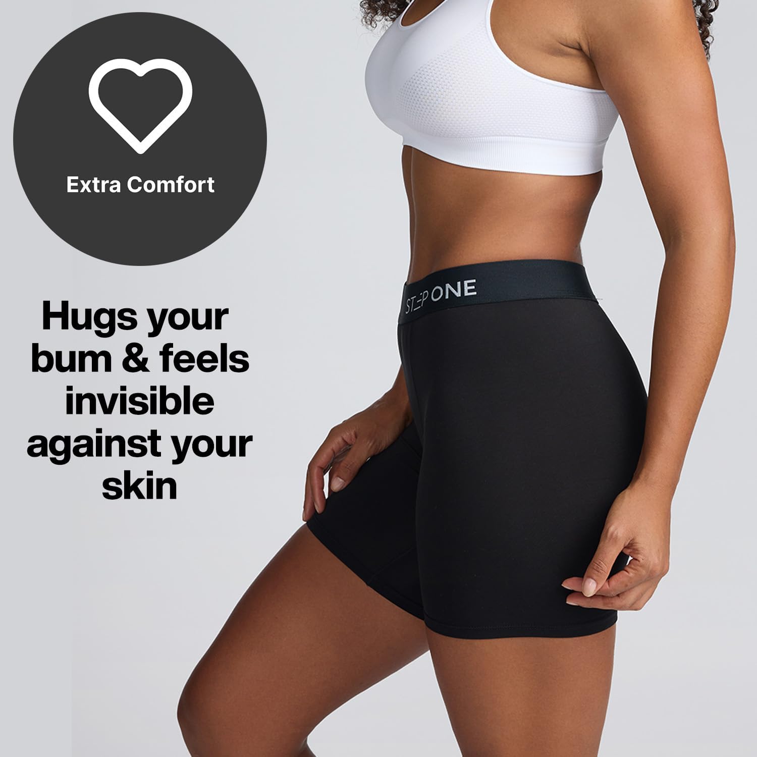 STEP ONE Womens Boxers Underwear, 1 Pair, Viscose from Bamboo Womens Underwear, Moisture-Wicking, Anti-Chafing Boxers - Image 5