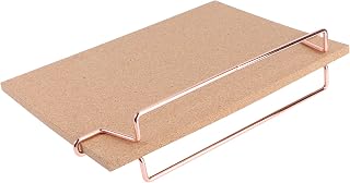 TOYANDONA Cork Notice Board Bulletin Board, Desktop Bulletin Board with Stand, Message Boards for Home Office Drawing/Memo/to Do List (Rose Gold Base)