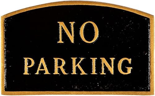 Montague Productos de Metal No Parking Arqueado pared placa, L, Negro