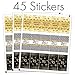 DISTINCTIVS Black and Gold 95th Birthday Mini Candy Bar Wrappers - 42 Stickers, 95th Birthday Decorations