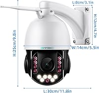 Vista 8 de SV3C Cámara PTZ con zoom óptico de 20X para exteriores, cámaras IP WiFi de 5 MP, cámara de seguridad exterior con inclinación panorámica compatible