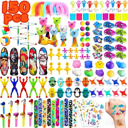 NATISSTEKE 150 Pièces Petit Cadeau Anniversaire Enfants Invites, Pinata Remplissage, Assortiment de Jouets Party Cadeau Pour Fille Garçon, Cadeaux de Noël...