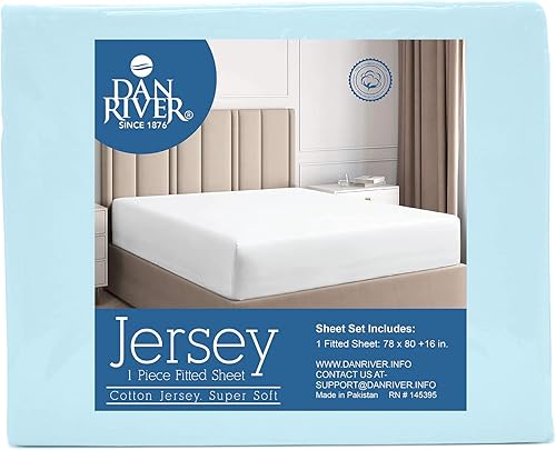 Miniatura 6 de Dan River Sábana bajera ajustable 100% algodón tamaño King  Sábana bajera individual  Sábana bajera jaspeada  Transpirable  Ajuste cómodo  Sábana