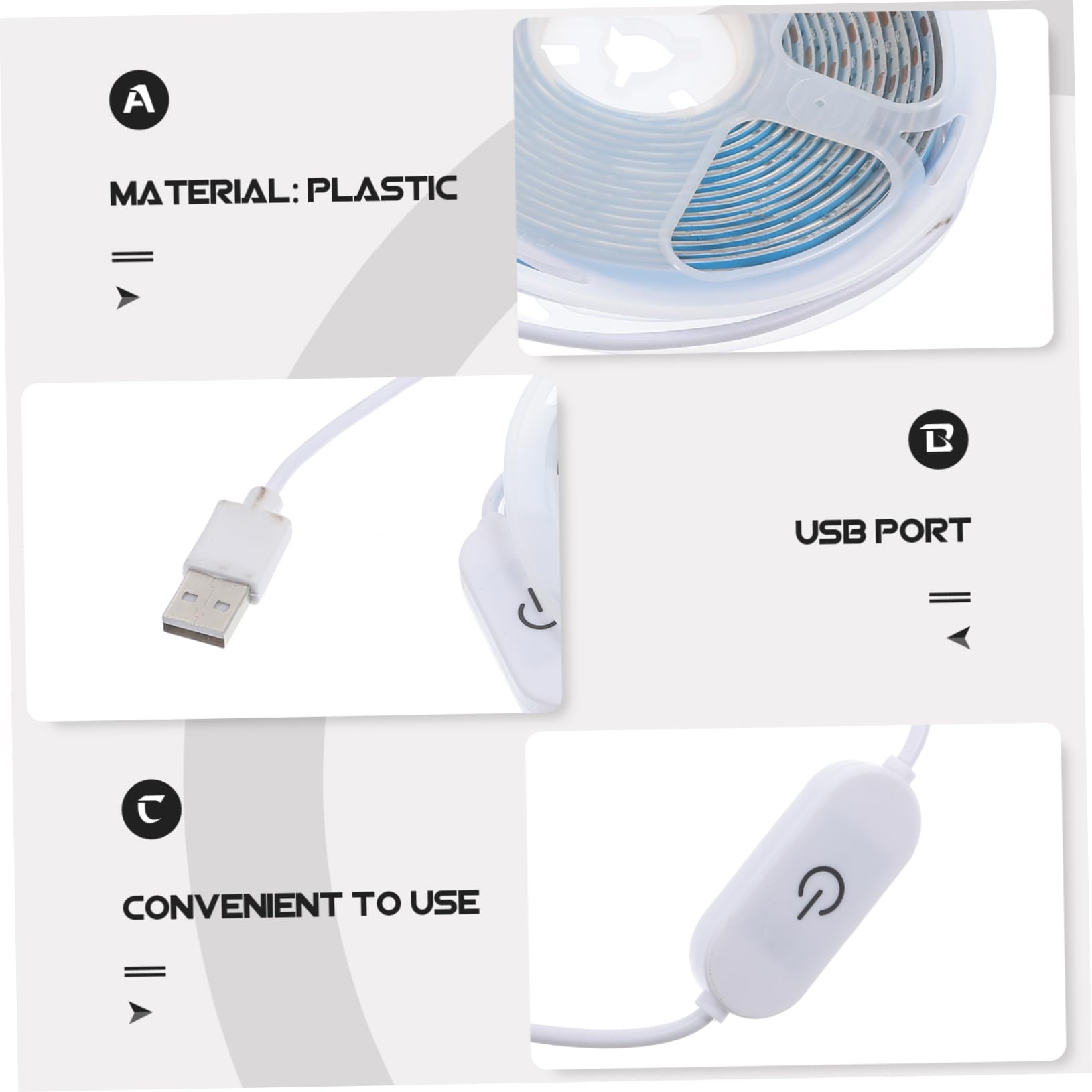 Toyvian Bandes Lumineuses LED USB Croissance des Plantes Spectre Complet, Plastique Solide, Ip33 Étanche, pour Plantes D'intérieur et Jardiniers