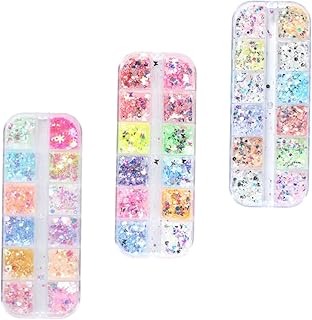 FOMIYES 3 Boxes Nail Art Sequins Manicure Jewelry Iridescent Sequins Nail Rhinestones Kit Butterfly Nail Glitter Manicure Sequins Nail Decorations Nail Art Supplies Crystal 3d Shine