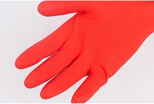 Miniatura 6 de Treenewbid Guantes de limpieza de goma de cocina con forro cálido para el hogar espesamiento PU impermeable lavavajillas guantes de látex grandes 2