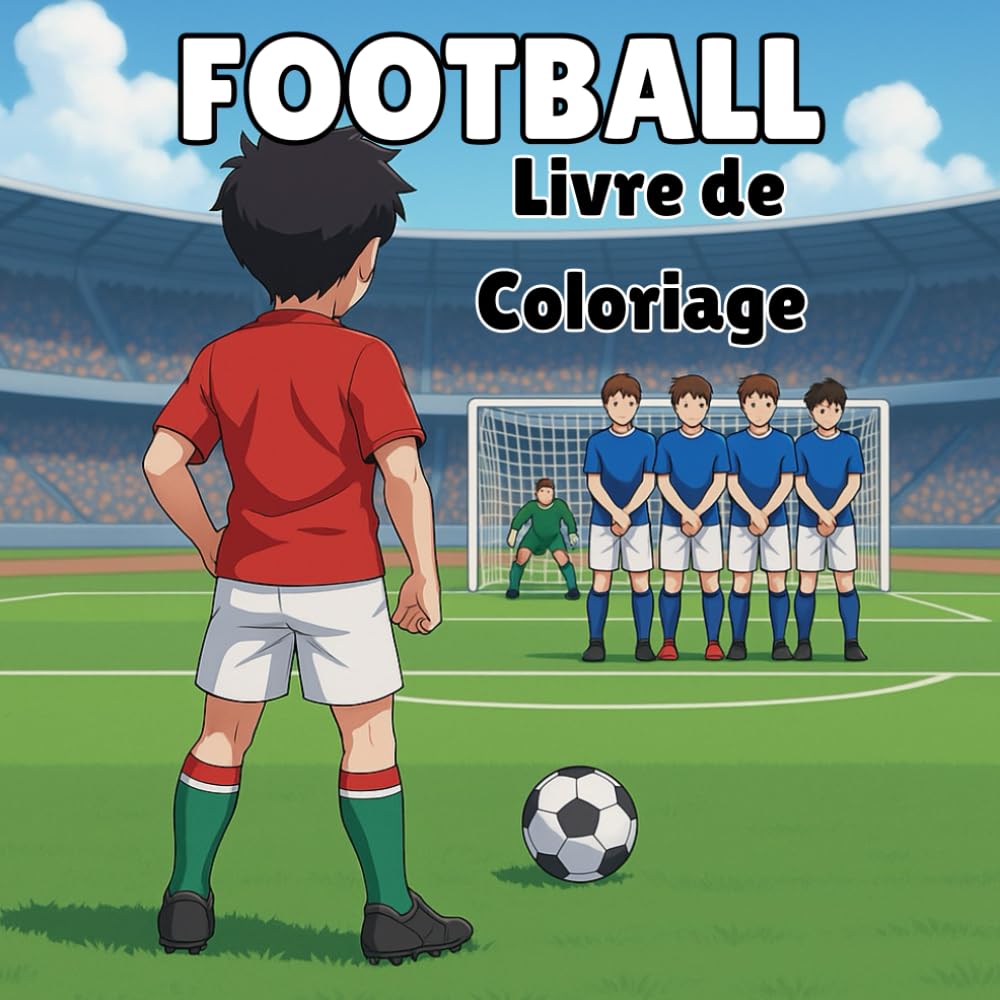 Football Anime Livre de Coloriage: Scenes d’action, défis et moments épiques à colorier pour tous les âges