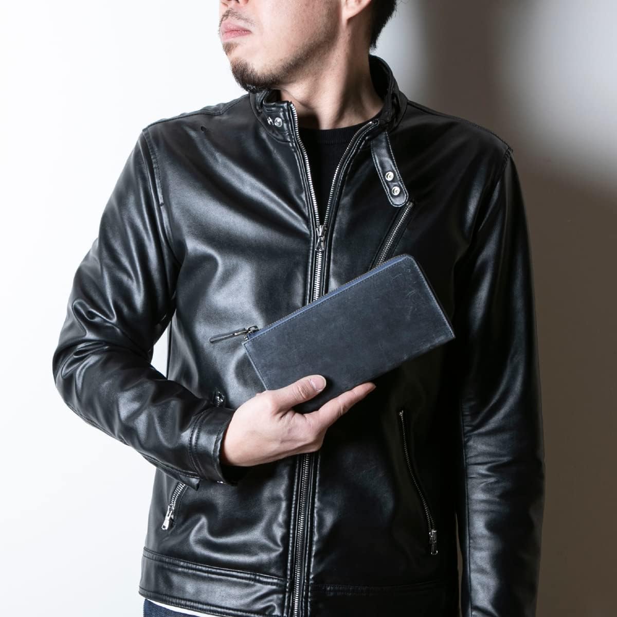 [Hallelujah] 長財布 本革 メンズ レディース l字ファスナー TIDY 人気 革 大容量 通帳が入る 多機能 カード 使いやすい おしゃれ 小銭入れ シンプル 30代 40代 50代 プレゼント ネイビー (Navy)