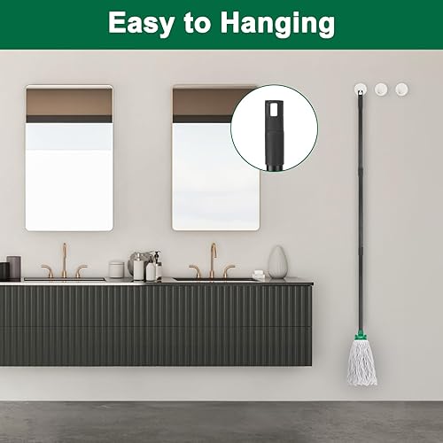 Miniatura 8 de KeFanta Trapeador para limpieza de suelos, 2 piezas de cabezal de repuesto de trapeadores húmedos de cuerda de algodón compatible con recambio de