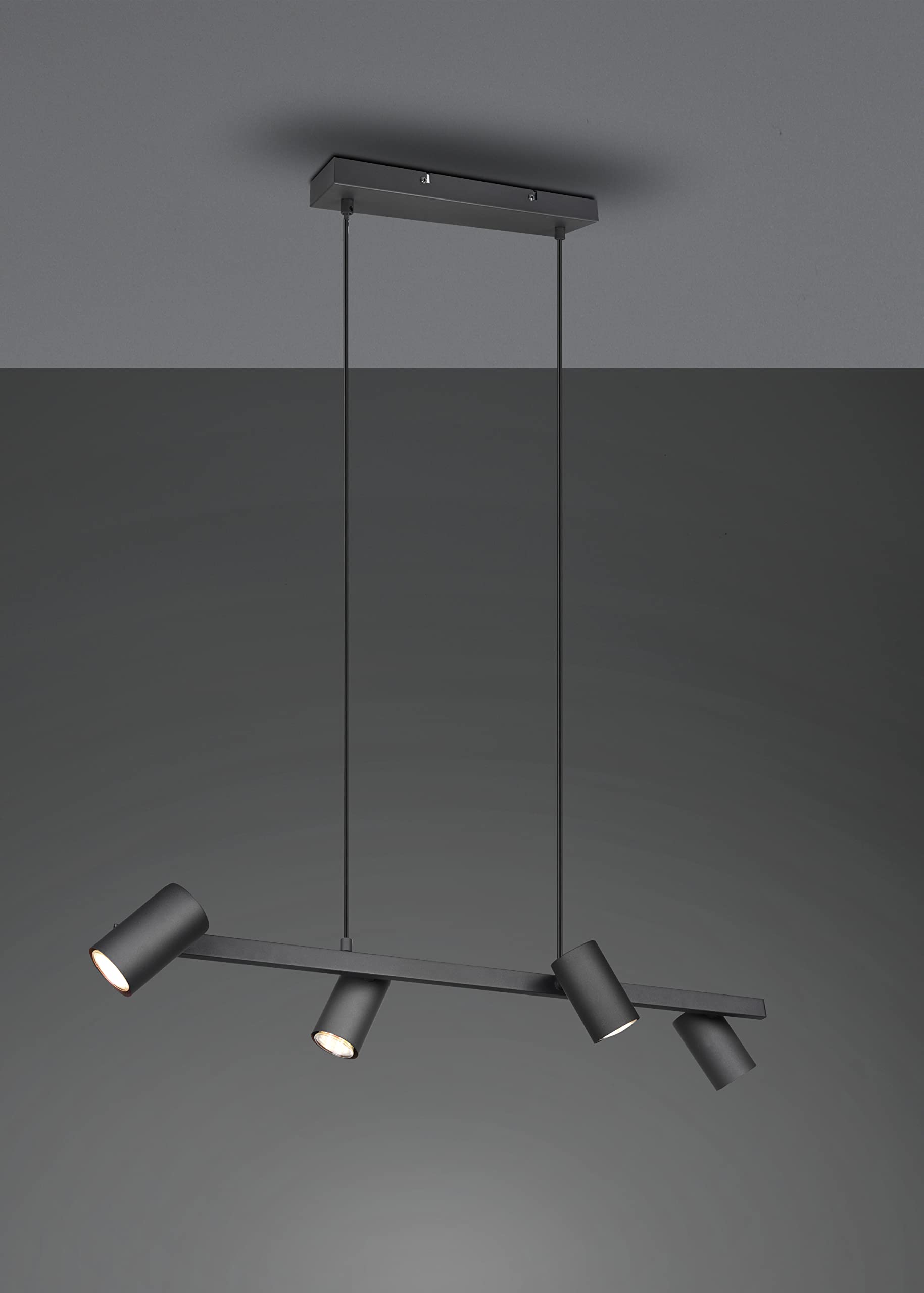Trio Leuchten Pendelleuchte Marley 302400432, Metall Schwarz matt, exkl. 4x GU10