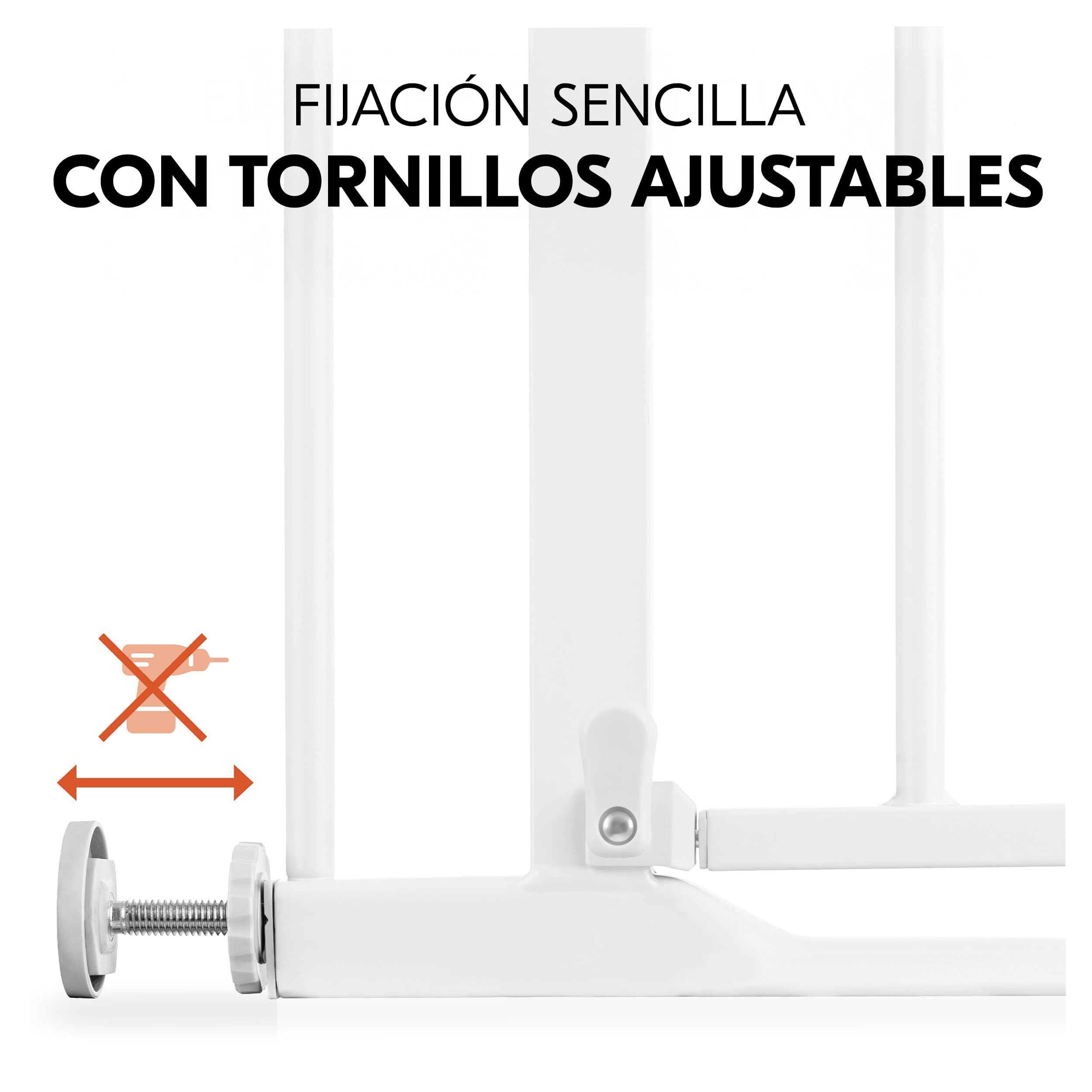 hauck Clear Step Autoclose 2 Barrera Seguridad Niños Escalera | Valla Infantil Ajustable de 75 a 80 cm | 3 Topes de Puerta | Vallas para Perros Umbral Plano y Cierre Automático – Blanco