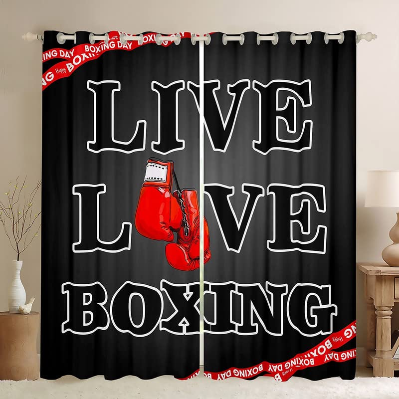 Cortinas de boxeo para niños y niñas con guantes deportivos decorativos