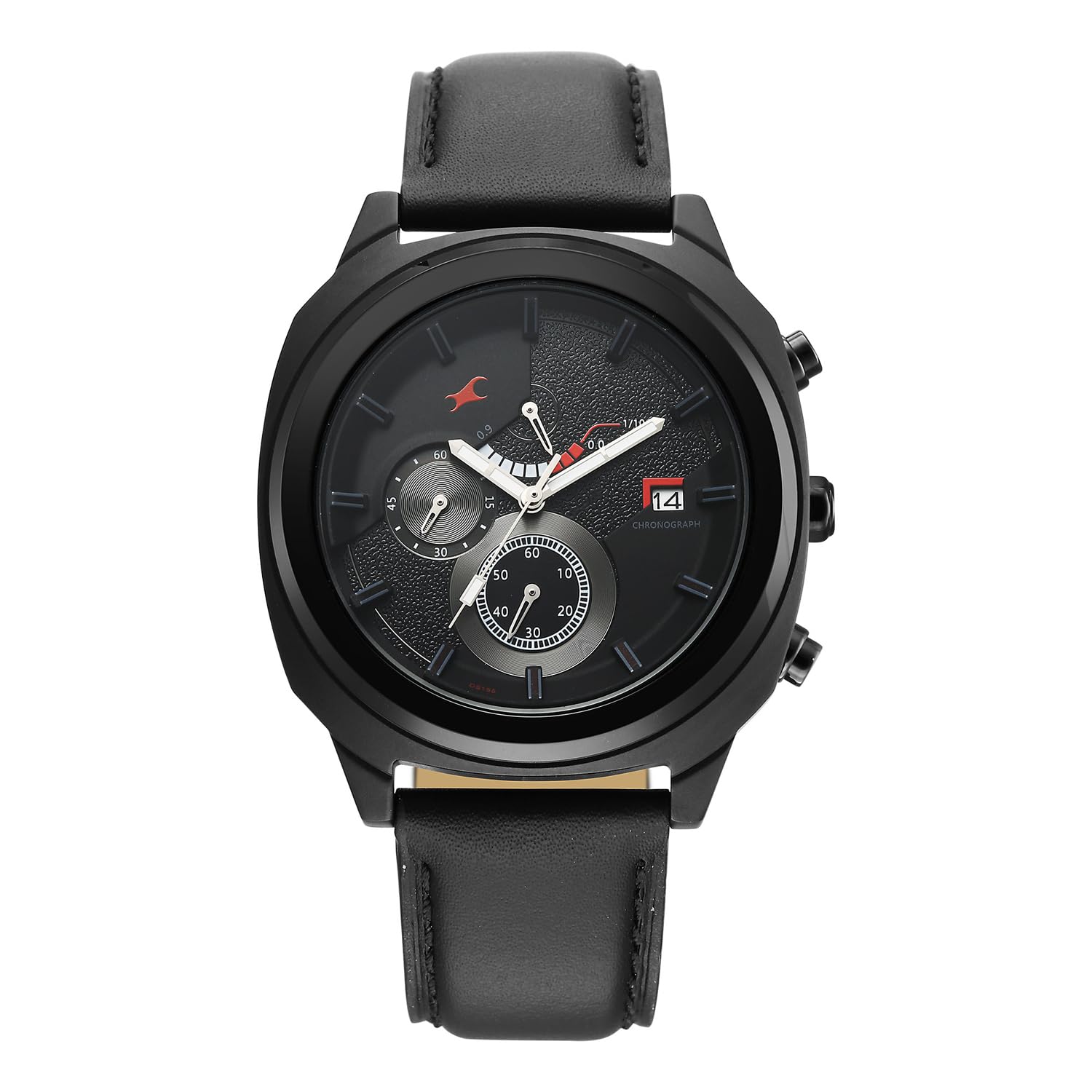 Fastrack Kronos 3 with Black Dial Black Leather Strap Watch for Men - 3335NL02-image-24