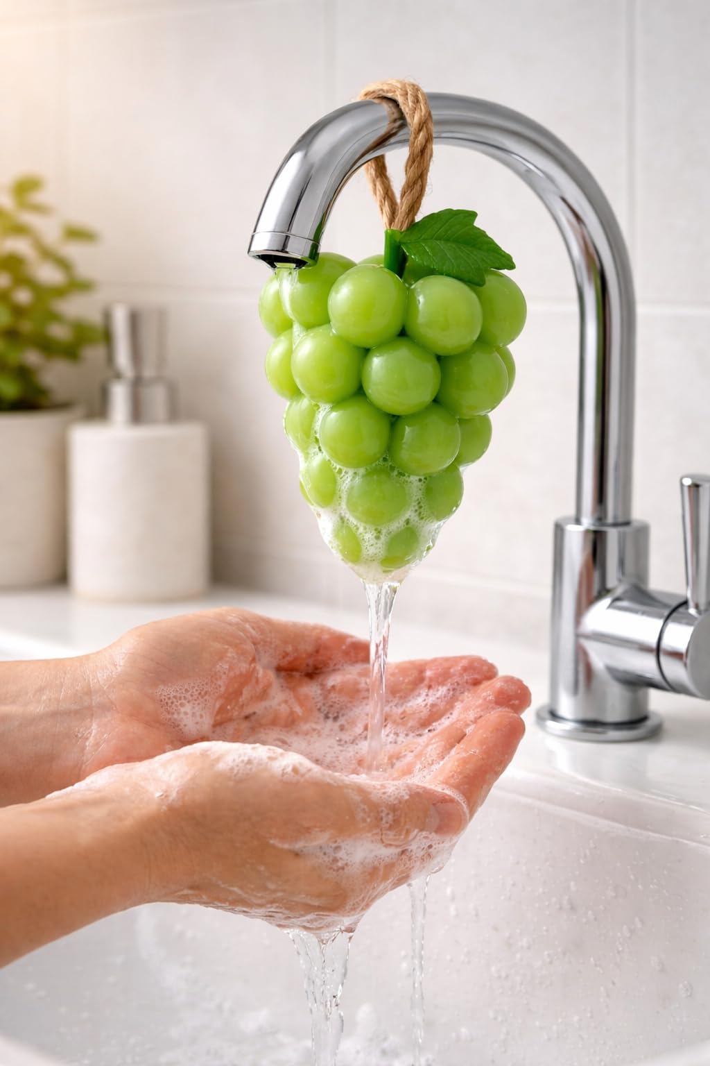 Grapes Shape Hanging Hand Soap with Rope | Handmade Decorative Fruit Soap Bar | Chemical-Free Moisturizing Bath & Handwash Soap for Bathroom, Kitchen & Gifting (Pack of 1)-image-16