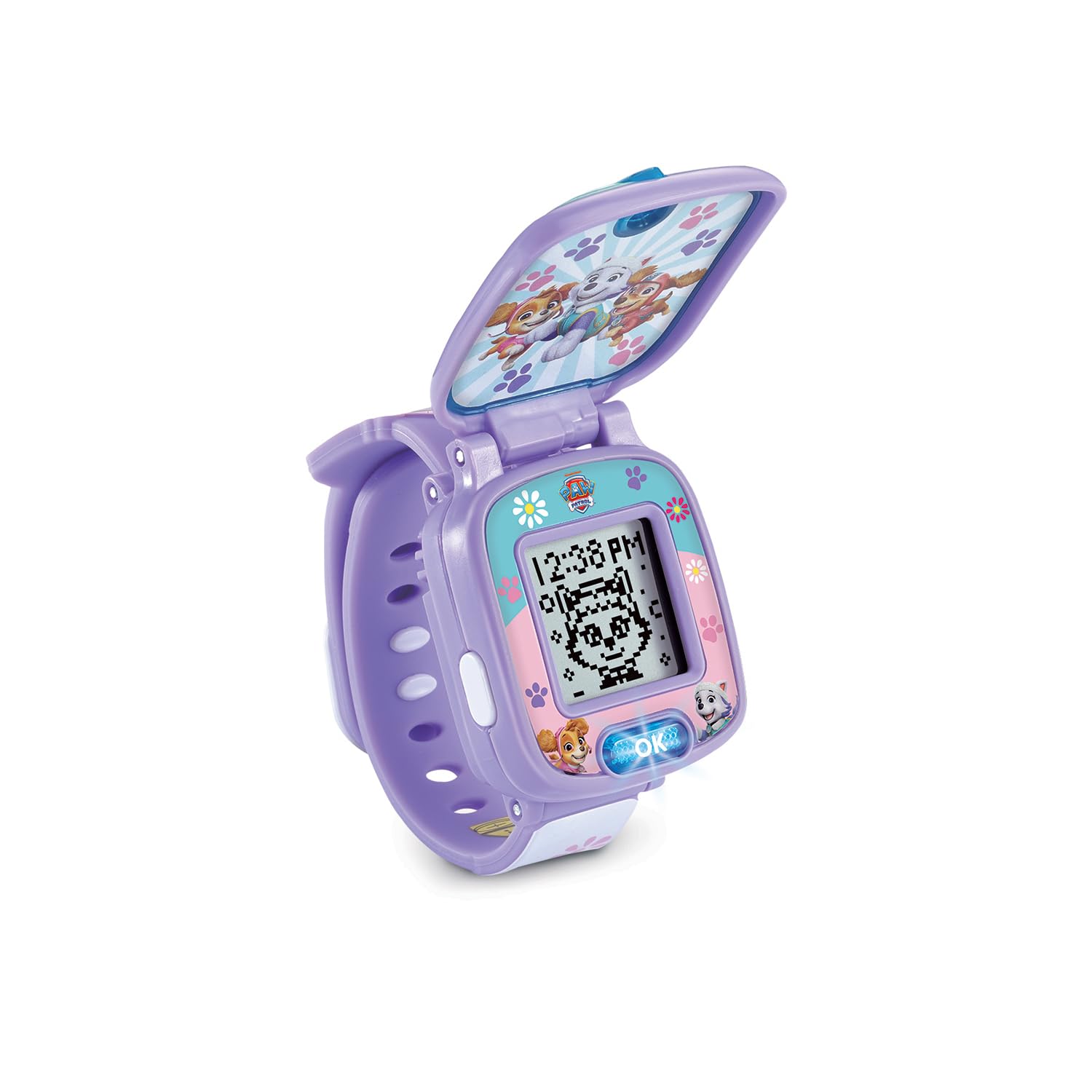VTech - La Montre-Jeu Interactive d'Everest - Montre Pat' Patrouille avec Écran Animé, Bracelet Réglable, 10 Cadrans, 4 Jeux - Jouet Paw Patrol - Cadeau Enfant de 3 Ans à 7 Ans - Contenu en Français