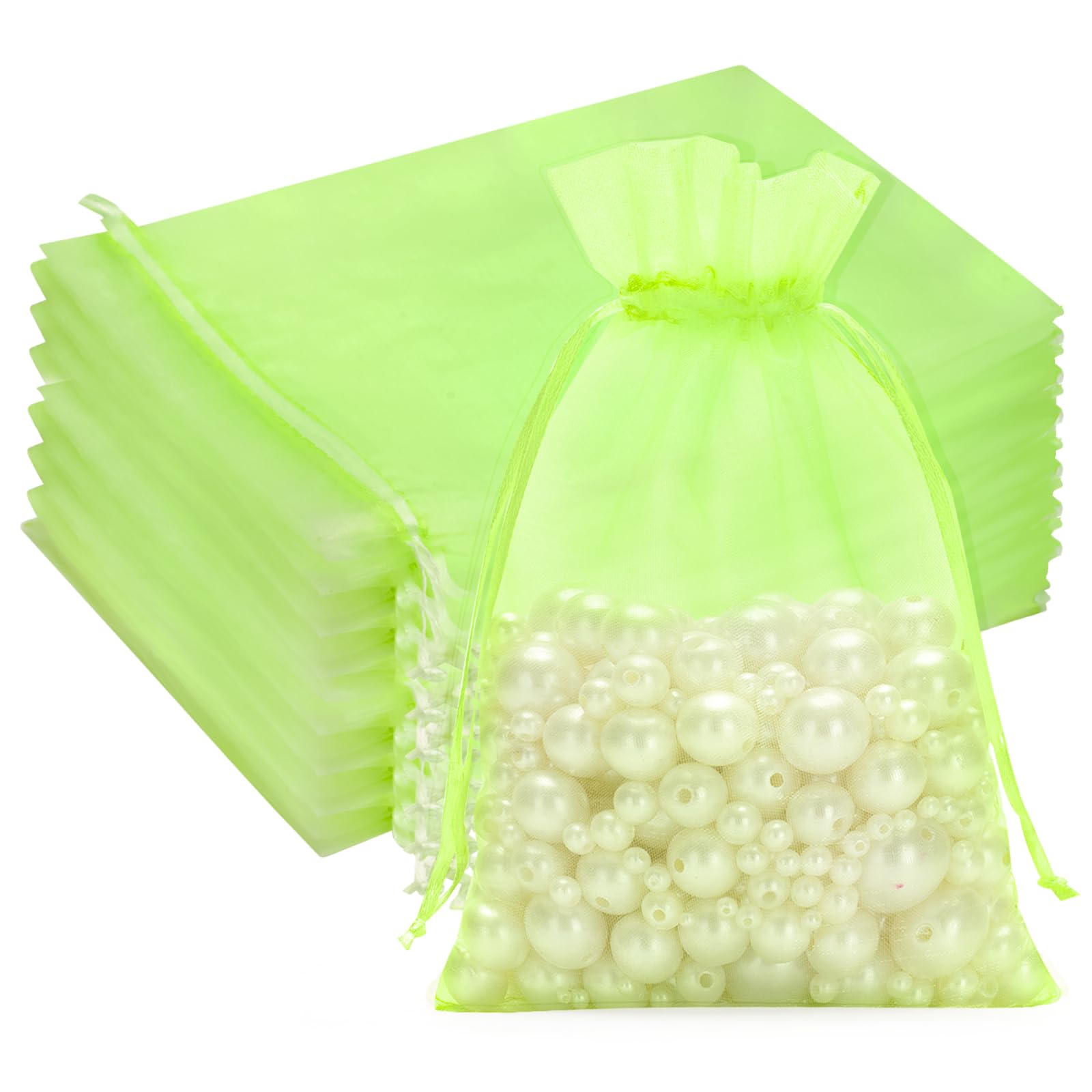 G2PLUS White Organza Gift Pouches - 7x9 CM Small Organza Favor Bags, 50 PCS Wedding Jewelry Bags - Clear Mesh Pouches for Wedding, Christmas, Birthday, Anniversary — view 22