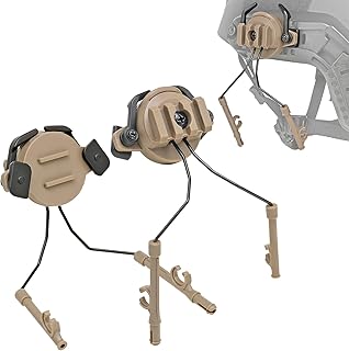 XFLHXY Adaptador de Auriculares con Riel para Casco Táctico, Soporte de Suspensión para Recogida, Protección Auxiliar para Casco Earmor, Sistema de Riel Rápido
