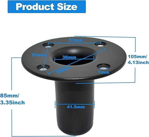 Miniatura 6 de Soporte para altavoz, 4.13 x 3.29 pulgadas, soporte de poste de gabinete de altavoz, adaptadores de soporte de altavoz de trípode PADJ, 4.134 x