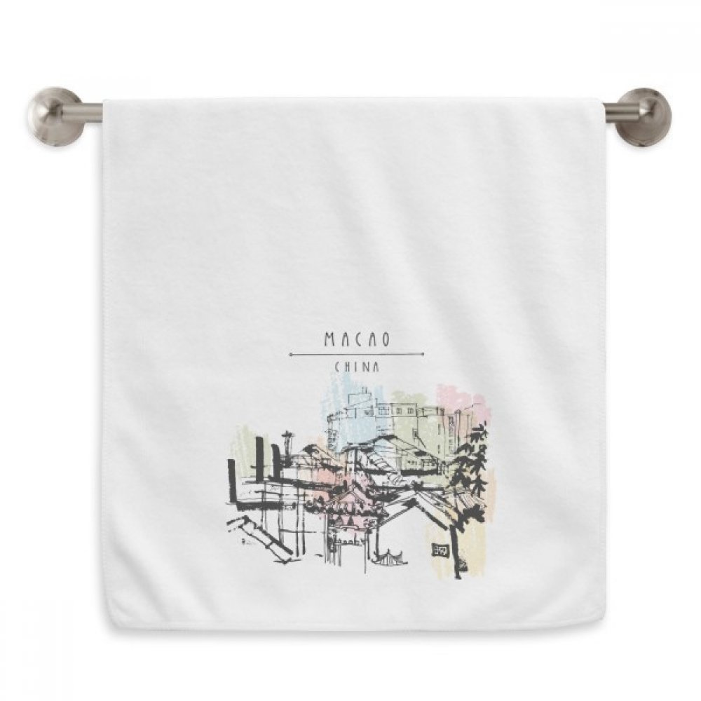 Serviette Macao Chine 13x29 pouces blanche en coton doux pour le visage