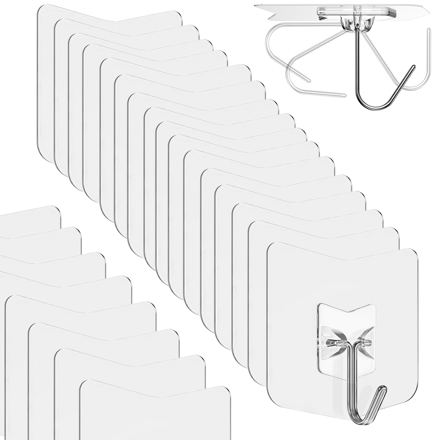Nabreeli Heavy Duty Adhesive Hooks 24 Pack