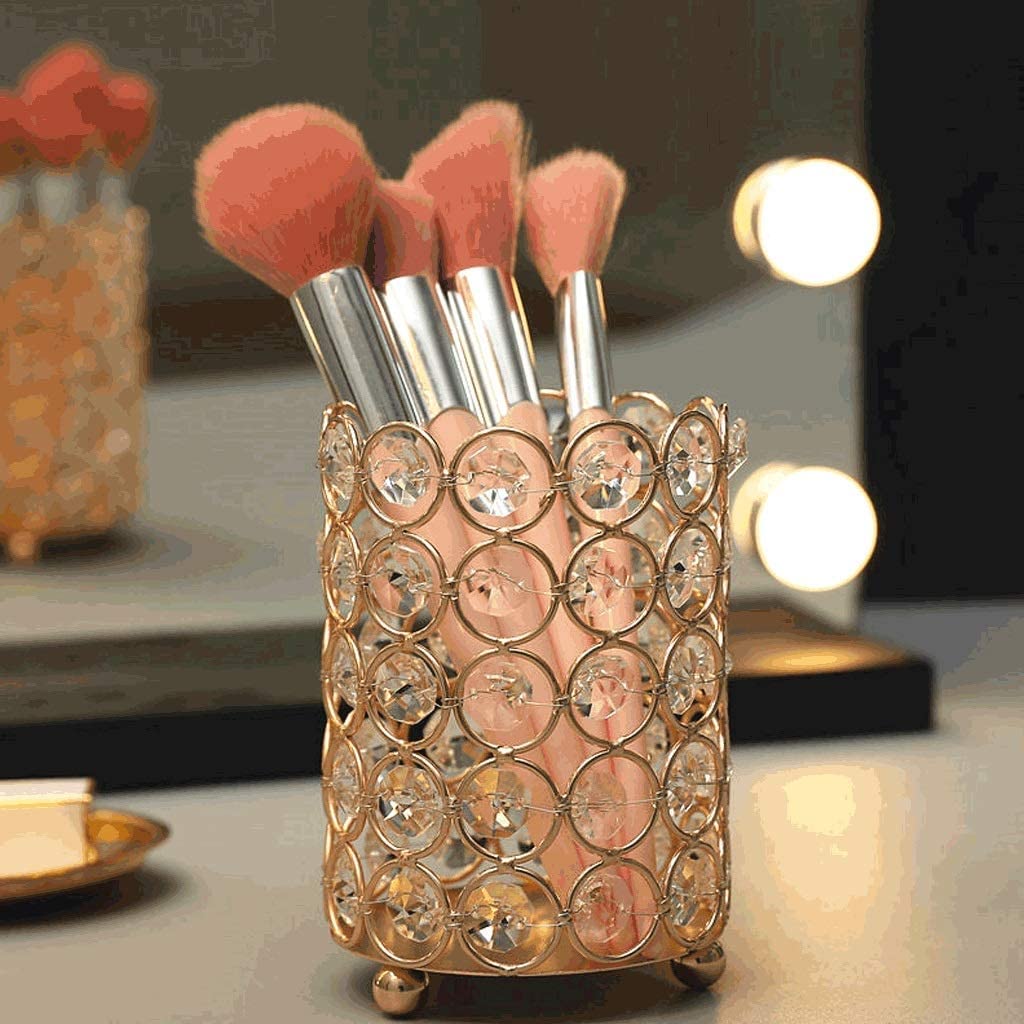 Papelería Portalápices Multifuncional, portalápices Creativo con Diamantes de imitación Brillantes, Soporte para brochas de Maquillaje de Gran Capacidad, Adorno para el hogar Portalápices