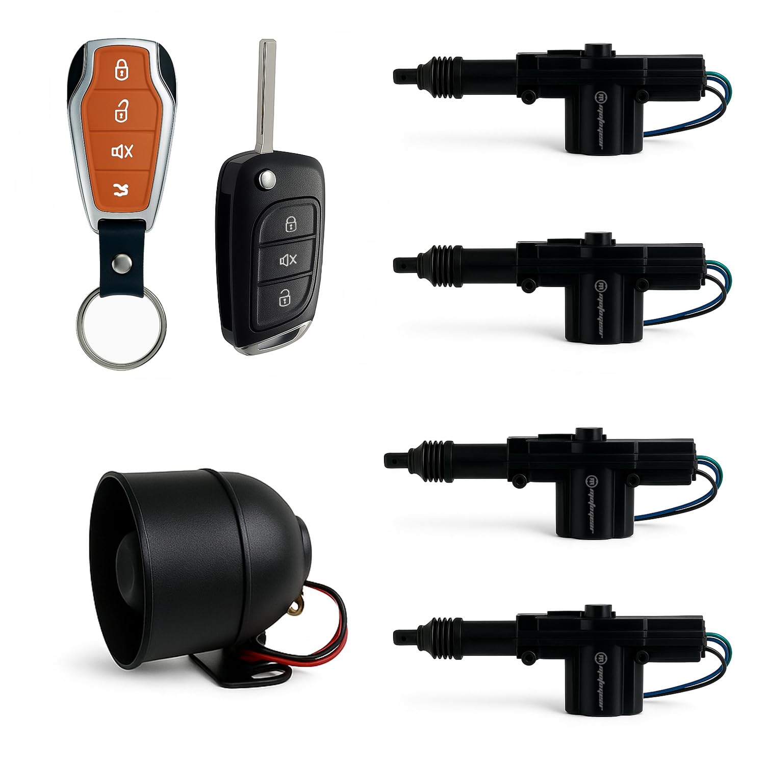 Car Remote Central Door Locking Kit Keyless Security System with Remote Controller,(RED/Black) [Power Full Motor] Noiseless [Moving More Stable] Double Slide Rail Construction [Pack of 1]