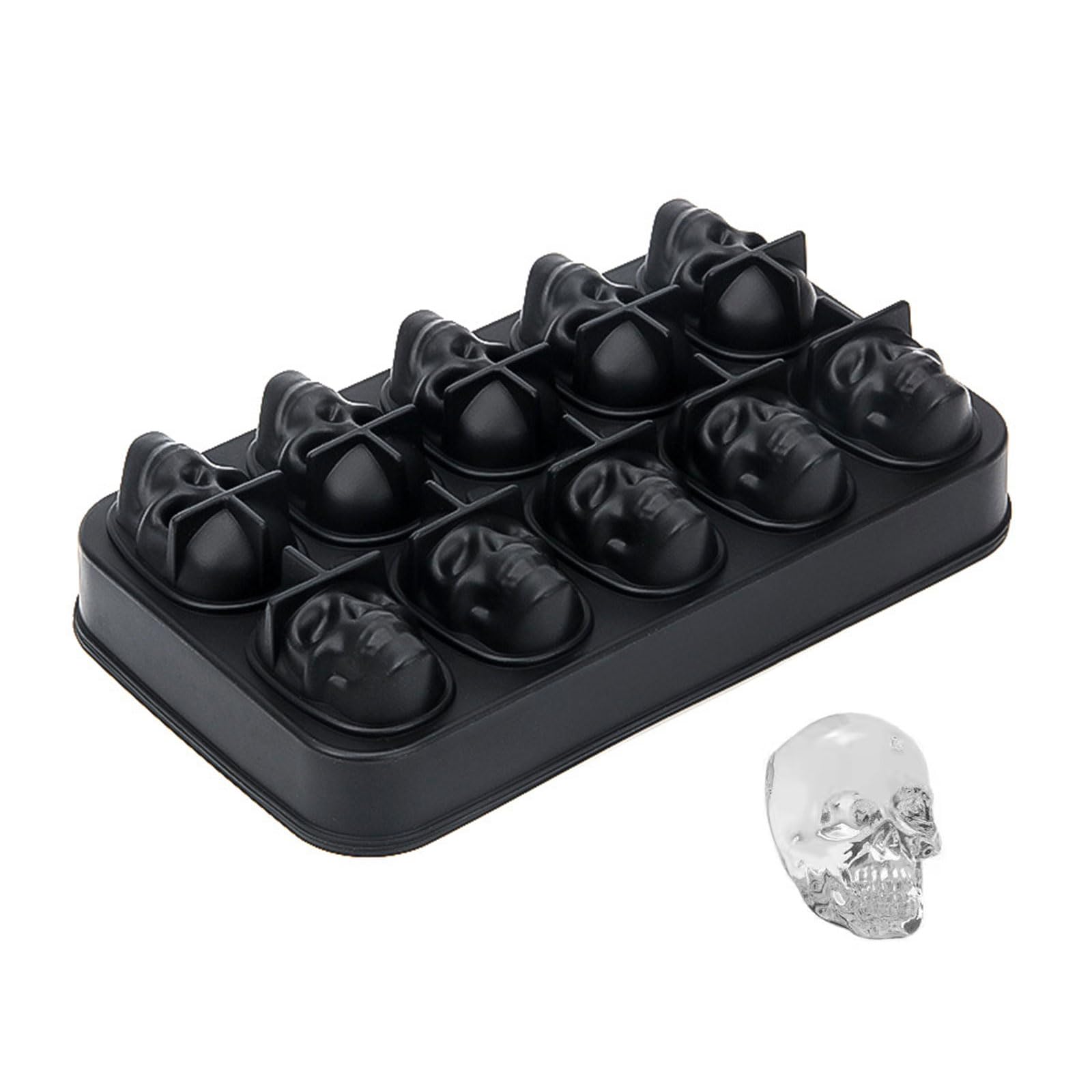 NMFLAB Food Grade Silicone Skull Ice Cubes Tray for Whiskeys Cocktails Juices Ice Maker for Bartenders and Home Use Halloween Freezing Block Maker