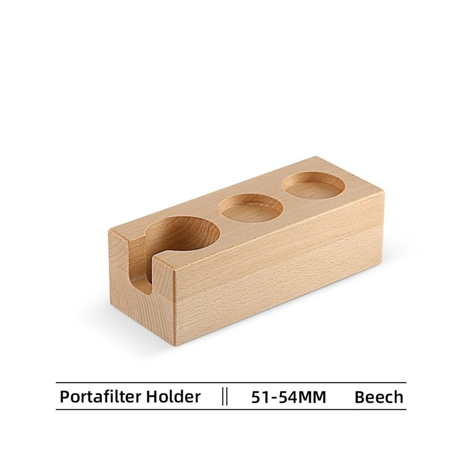 Stazione Di Pressatura Del Caffè, Supporto for Portafiltro In Legno for Espresso Da 51-54 Mm Distributore Di Strumenti for Barista Del Caffè(Beech)