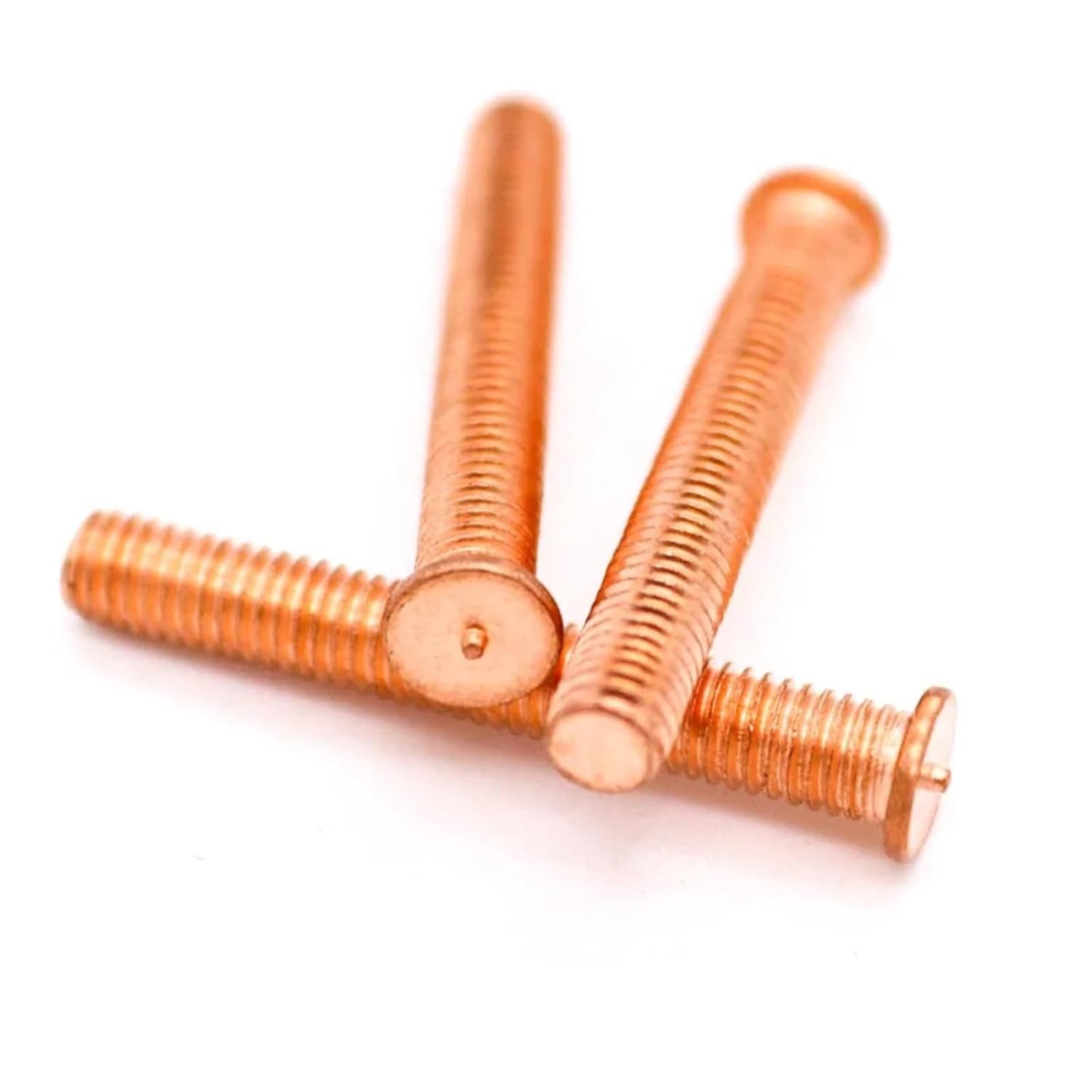 Weld Studs, 2/50pc M3 M4 M5 M6 M8 M10 Carbon Steel Copper Plated Stud Weld Spot Welding(6mm,10pcs M6)