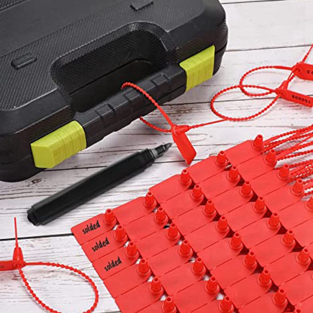 Sceaux Inviolables en Plastique 1000 Pcs Étiquettes de Sécurité Numérotées avec Attaches à Glissière