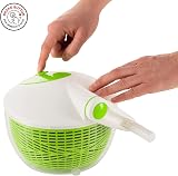 KUHN RIKON 2023 Salad Spinner with Side Handle and Instant-Stop Button, 21 cm, Green - 3