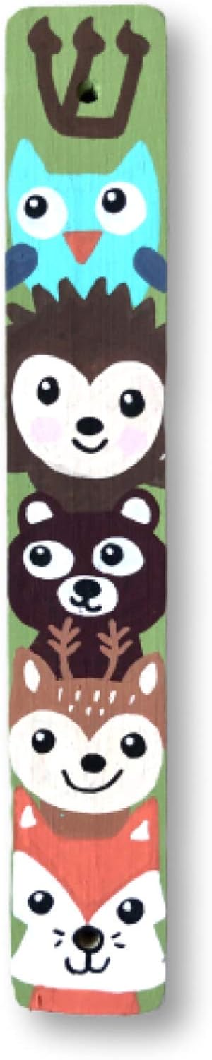 Mezuzah, Woodland Animals, Jewish Children's Scroll Case (Green)
