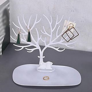 منظم مجوهرات استثنائي للنساء والفتيات: حل تخزين عالي الجودة مصمم لحماية وعرض الأقراط والخواتم والقلائد والأساور بشكل جميل. (ابيض)