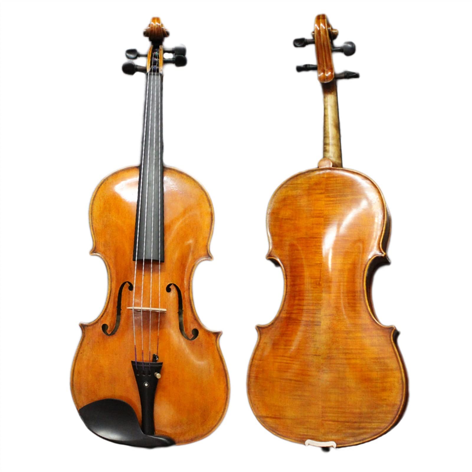 Strumento Musicale per Violino 4/4 Fatto A Mano Set di Custodie per Arco IPE in Acero Fiammato con Retro in Ebano Violini per Studenti