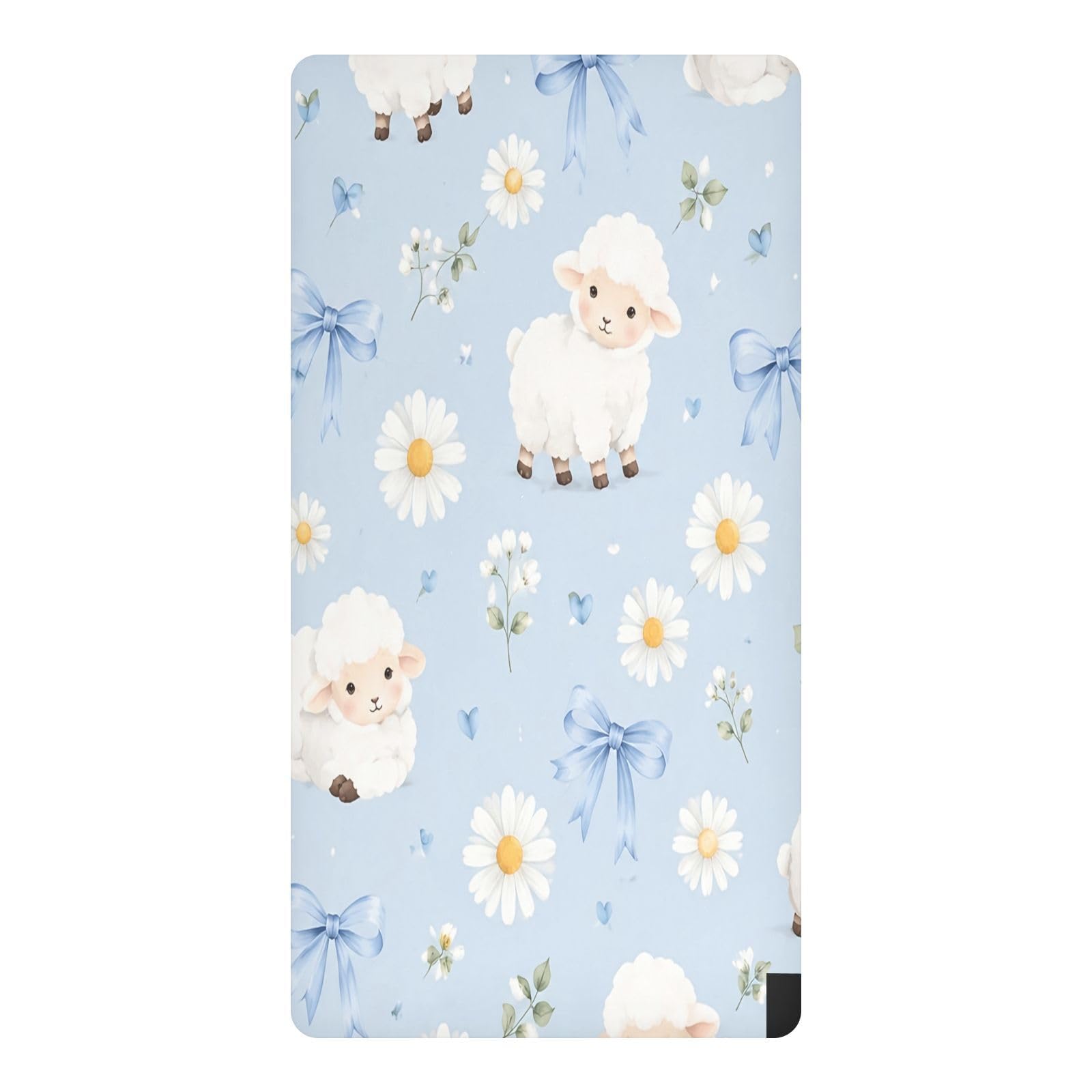 BOESI Floral Sheep Waterproof Crib Sheet,Fitted Mattress Protector