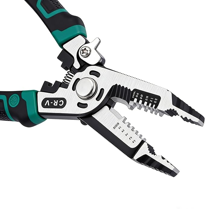 Pinza pelacables multifunción 10 en 1, acero cromo vanadio, verde miniatura 5