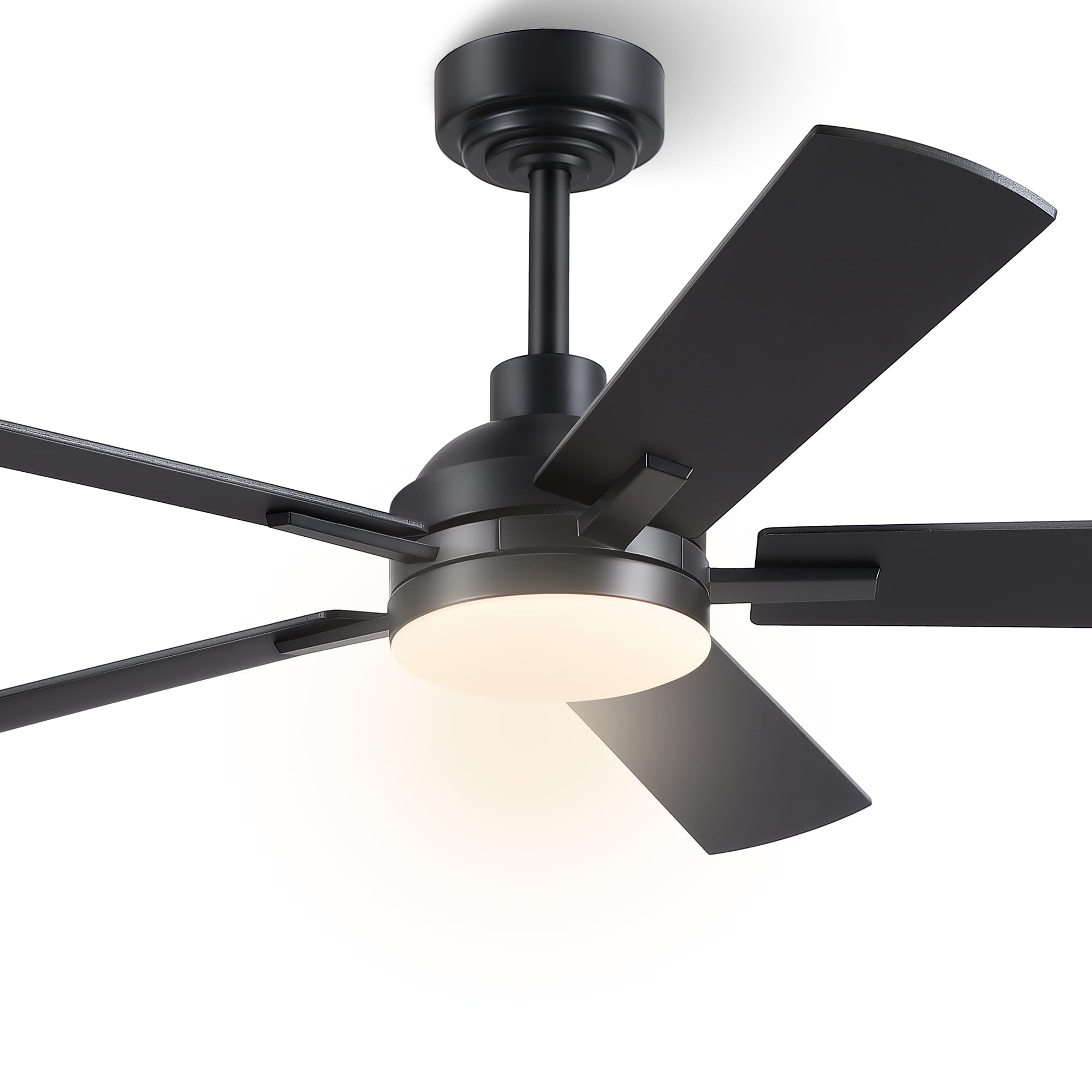 Ceiling Fans with Lights, 46"Black Low Profile Fan Light-Flush Mount