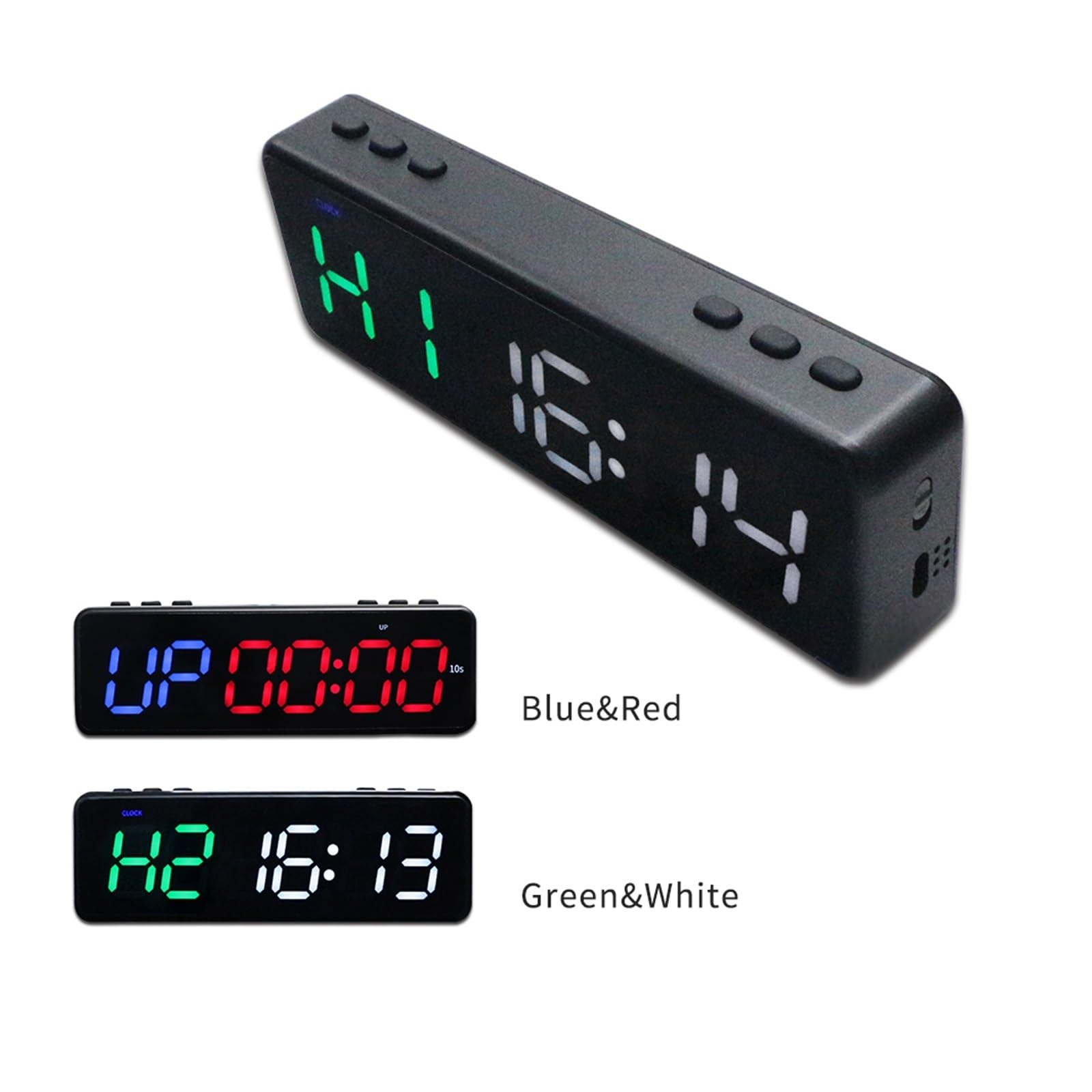 Timer palestra, Timer da palestra 1 pollice a intervalli, controllo APP Orologio fitness allenamento alimentato a batteria, conto alla rovescia/SU(Q20B(bluered))