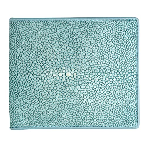 Blue Turquoise Polished Stingray Skin Leather Wallet