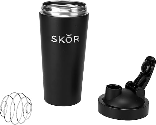 Miniatura 6 de SKOR Botellas mezcladoras de proteínas de acero inoxidable de 28 onzas para gimnasio, batido de proteínas y vaso de batidos con 22 onzas sin BPA PP