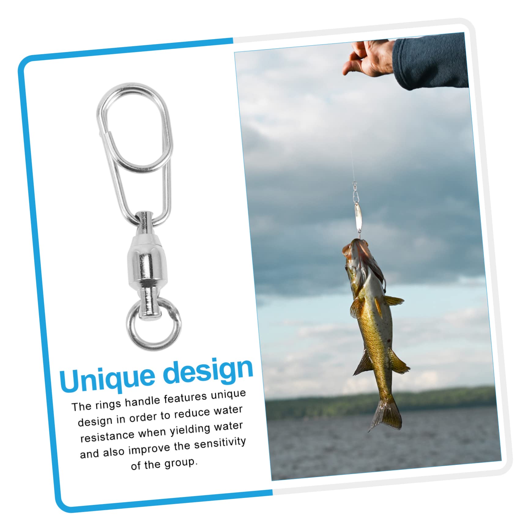 BESPORTBLE 120pièces Émerillons à Billes Pour Accessoires De Et Résistants Connecteurs Anti-enchevêtrement Pour Leurres Et Matériel