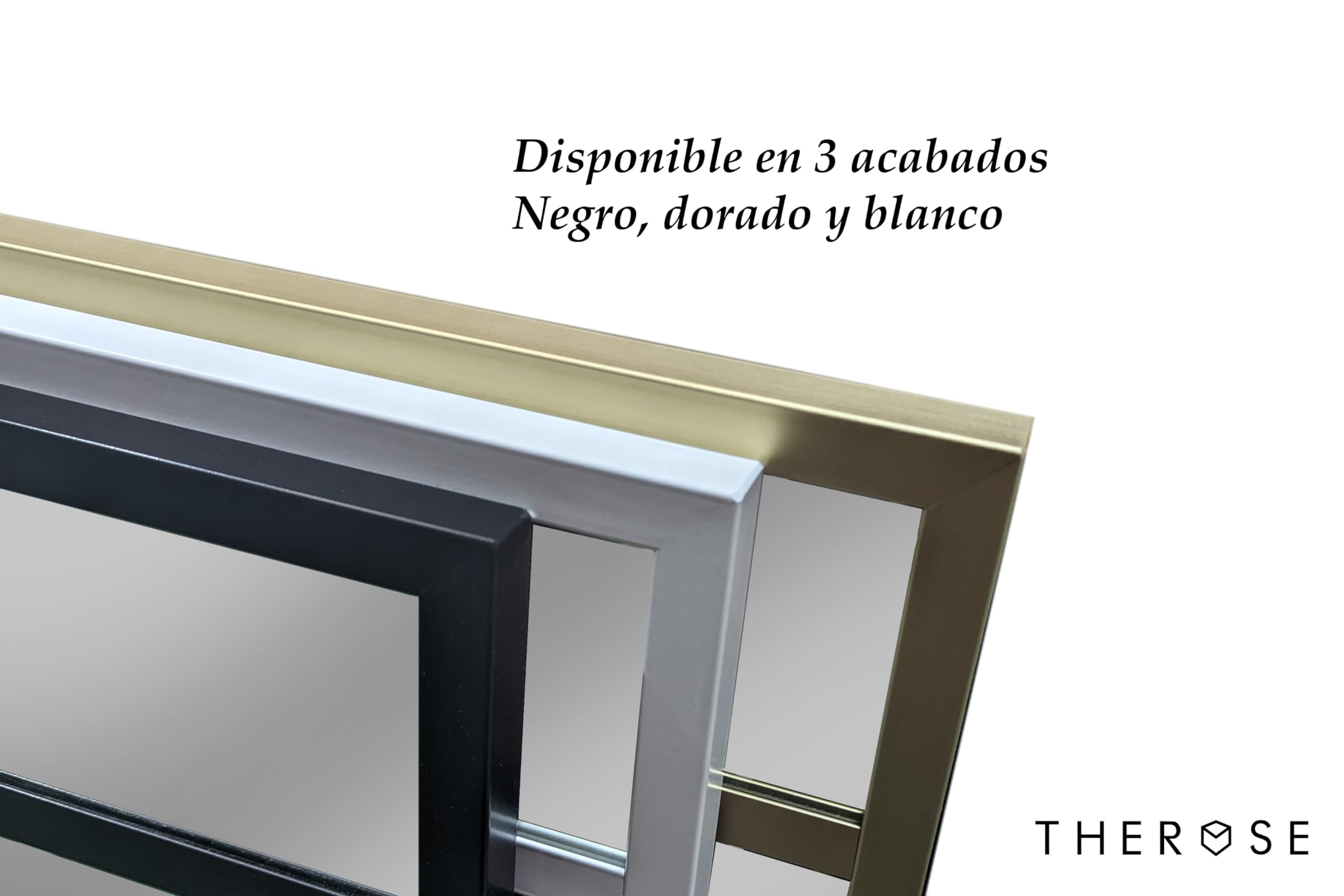 THEROSE Specchio industriale stile danes, alluminio, specchio finestra, 160 x 80 cm, spogliatoio, tester (nero)