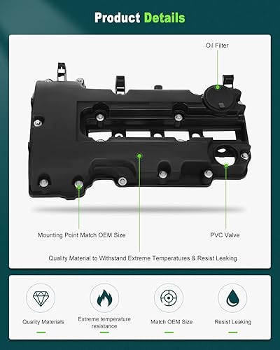 Miniatura 4 de SCITOO 55573746 Tapa de válvula de motor con junta 2011-2016 para Chevrolet Cruze 1.4L l4 DOHC para Chevrolet Sonic para Buick Encore para Cadillac