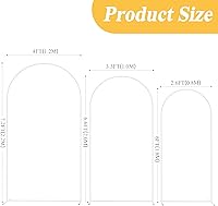 Vista 2 de Putros Soporte de arco metálico Chiara para boda, juego de 3 soportes de fondo de arco cuadrado con arcos arqueados de 2.2 m, 2 m, 1.8 m