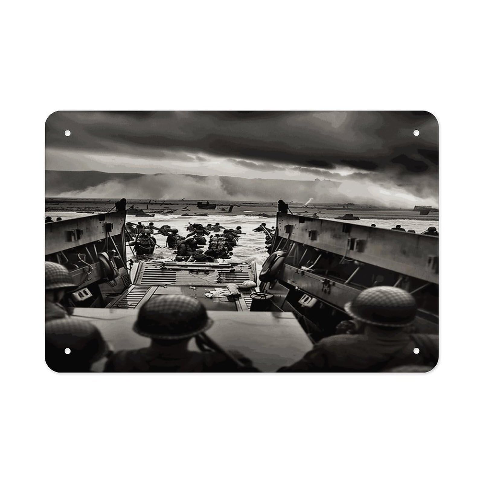 Fodpand Style Photo Of Normandy Landings Wall Art Metal Signs Tin Sign